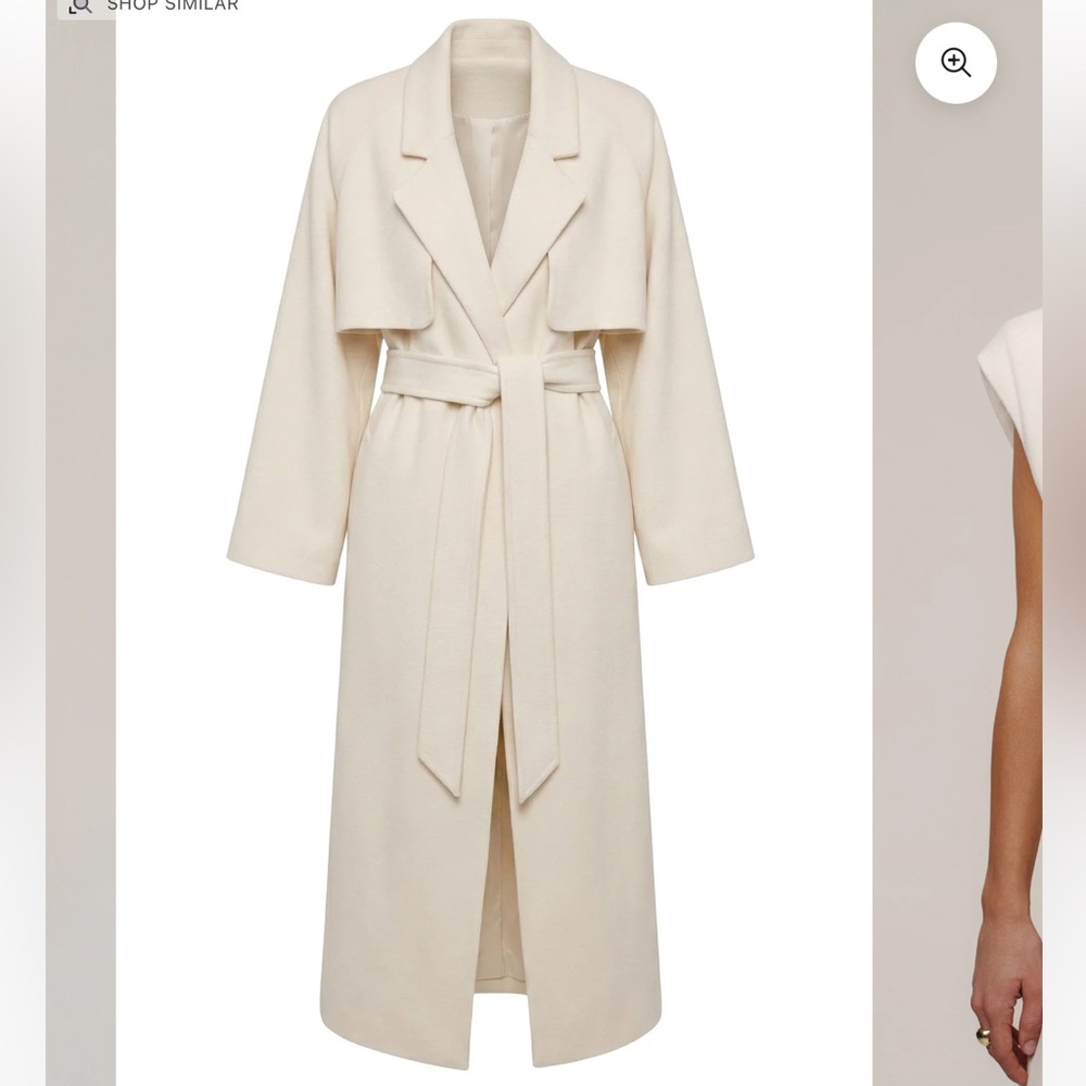 JLUXLABEL Cream Long Belted Trench Coat